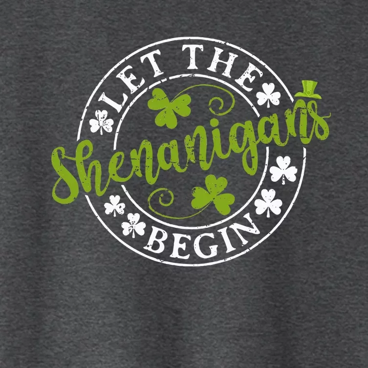 Let The Shenanigans Begin Clovers Shamrocks St Patricks Day Women's Crop Top Tee