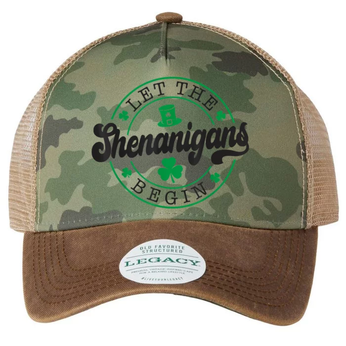 Let The Shenanigans Begin St. Patrick's Day Shamrock Circle Legacy Tie Dye Trucker Hat