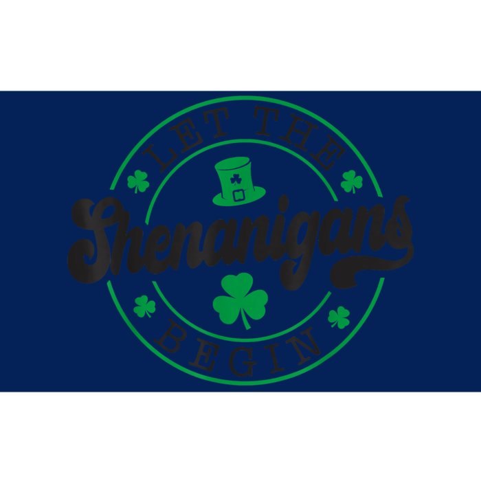 Let The Shenanigans Begin St. Patrick's Day Shamrock Circle Bumper Sticker