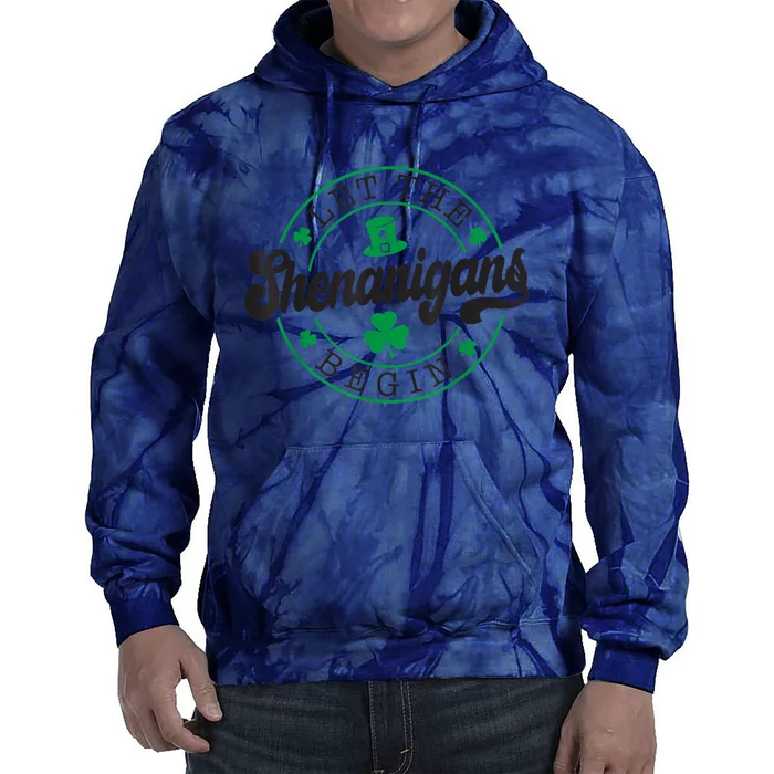 Let The Shenanigans Begin St. Patrick's Day Shamrock Circle Tie Dye Hoodie