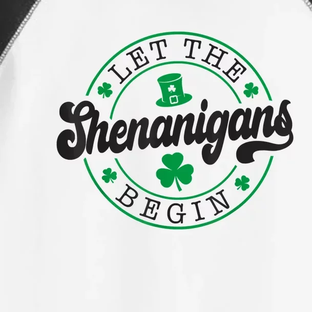 Let The Shenanigans Begin St. Patrick's Day Shamrock Circle Toddler Fine Jersey T-Shirt