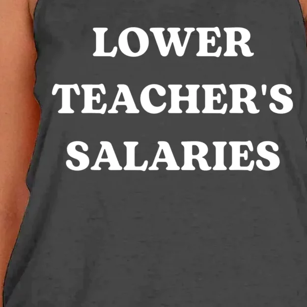 Lower Teacher Salaries Funny Low Pay For Teachers Women's Knotted Racerback Tank