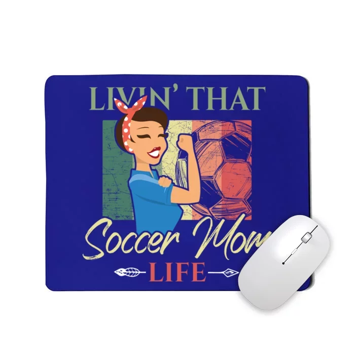 Livin That Soccer Mom Life Living Football Vintage Arrow Cool Gift Mousepad