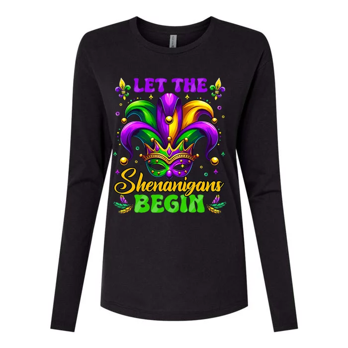 Let The Shenanigans Begin Mardi Gras Womens Cotton Relaxed Long Sleeve T-Shirt