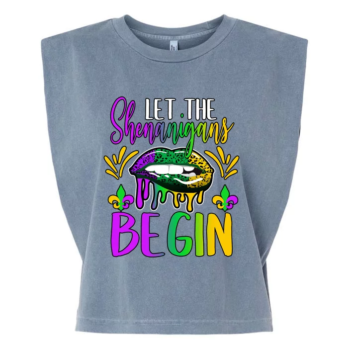 Let The Shenanigans Begin Mardi Gras Garment-Dyed Women's Muscle Tee