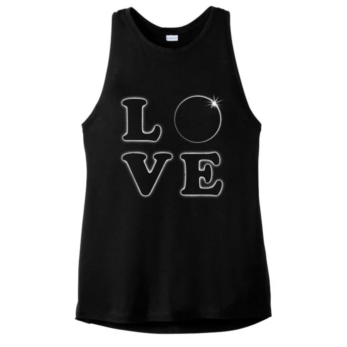 Love Total Solar Eclipse 04.08.2024 Totality Ladies Tri-Blend Wicking Tank