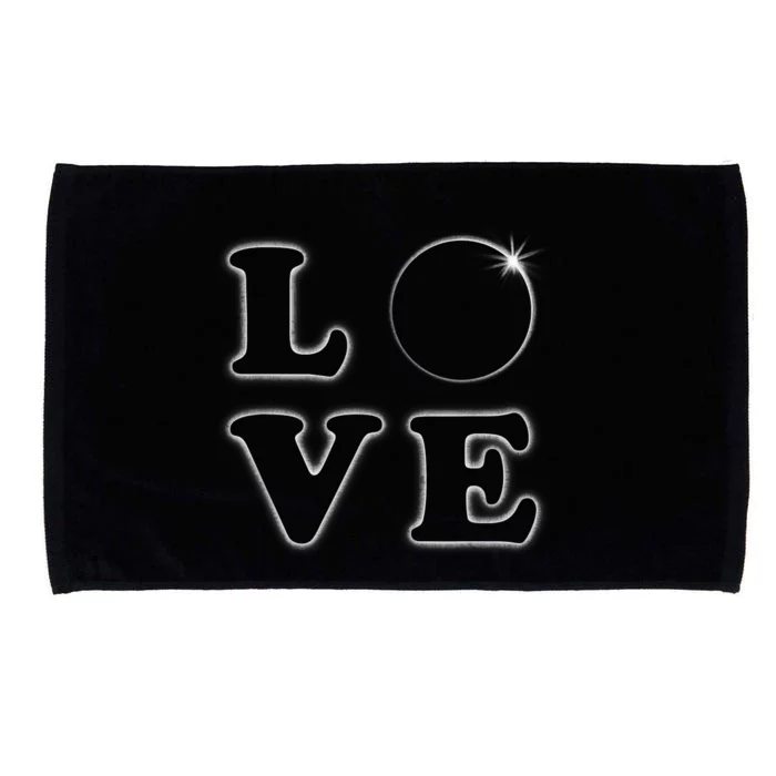 Love Total Solar Eclipse 04.08.2024 Totality Microfiber Hand Towel