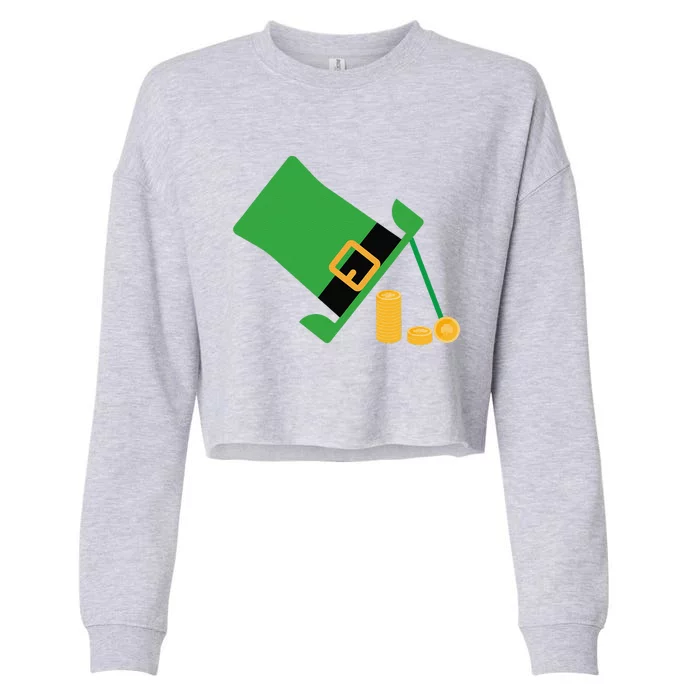 Leprechaun Trap St Patricks Day Funny Irish March 17 Cropped Pullover Crew