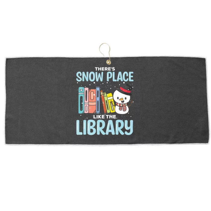 Librarian Theres Snow Place Like The Library Christmas Large Microfiber Waffle Golf Towel