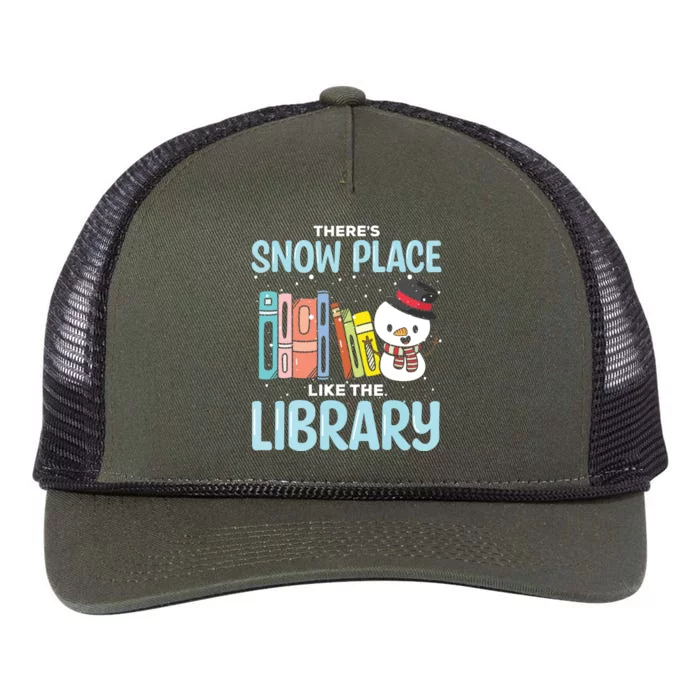 Librarian Theres Snow Place Like The Library Christmas Retro Rope Trucker Hat Cap