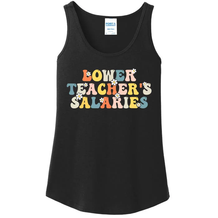 Lower Teacher's Salaries Retro Teacher Ladies Essential Tank