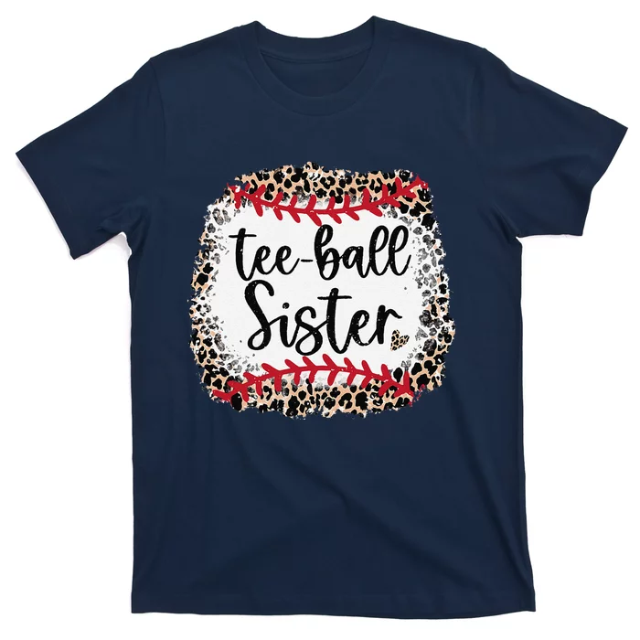 Leopard Teeball Sister Tball Mom MotherS Day T-Shirt