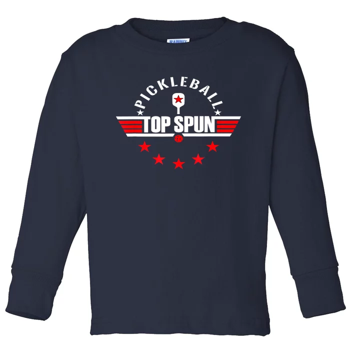 L Top Spun Stars & Stripes Pickleball Fans Best Gift Toddler Long Sleeve Shirt