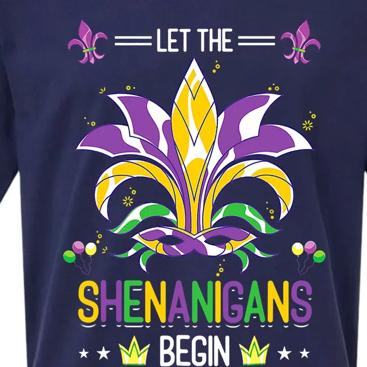 Let The Shenanigans Begin Masquerade Costume Gift Mardi Gras Cool Gift Sueded Cloud Jersey T-Shirt