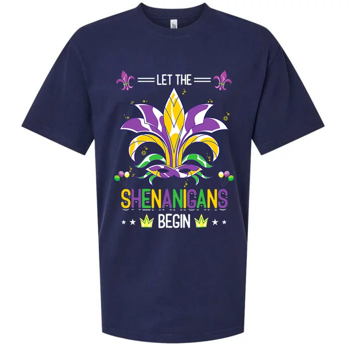 Let The Shenanigans Begin Masquerade Costume Gift Mardi Gras Cool Gift Sueded Cloud Jersey T-Shirt