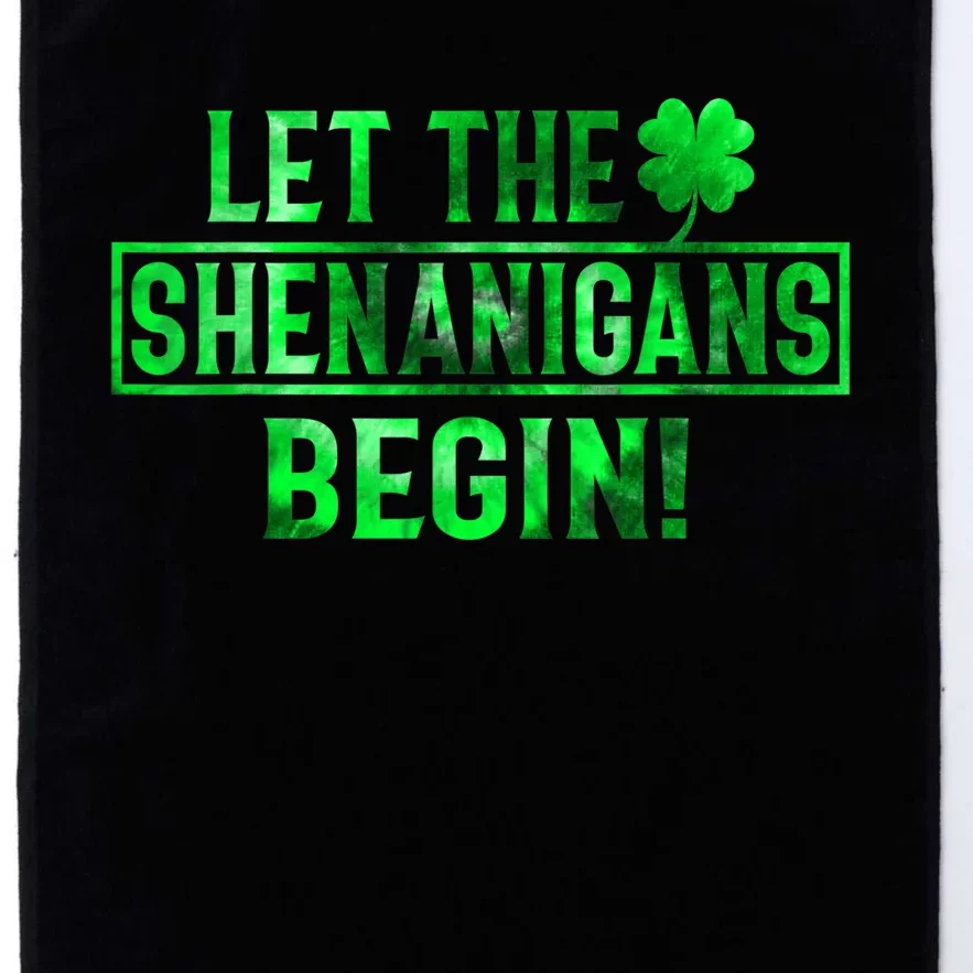 Let The Shenanigans Begin St Patricks Day Tie Dye Style Platinum Collection Golf Towel