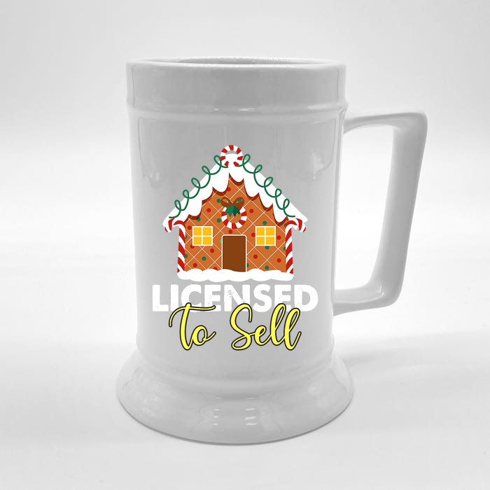 Licensed To Sell Realtor Christmas Funny Favorite Realtor Front & Back Beer Stein