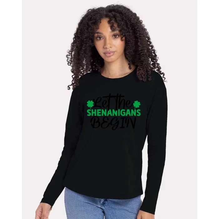 Let The Shenanigans Begin St Patricks Day Womens Cotton Relaxed Long Sleeve T-Shirt