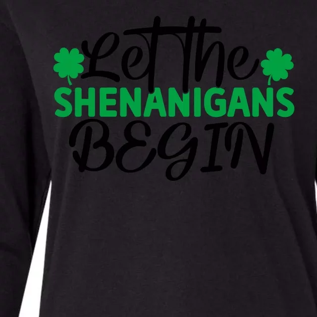 Let The Shenanigans Begin St Patricks Day Womens Cotton Relaxed Long Sleeve T-Shirt