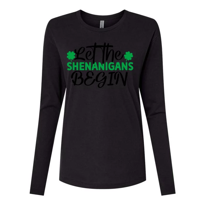 Let The Shenanigans Begin St Patricks Day Womens Cotton Relaxed Long Sleeve T-Shirt