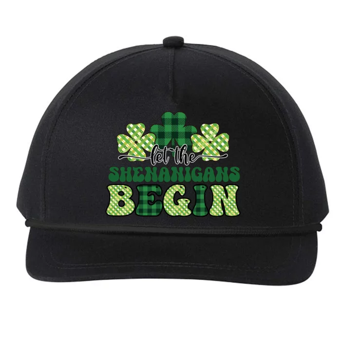 Let The Shenanigans Begin Plaid St Pattricks Day Snapback Five-Panel Rope Hat