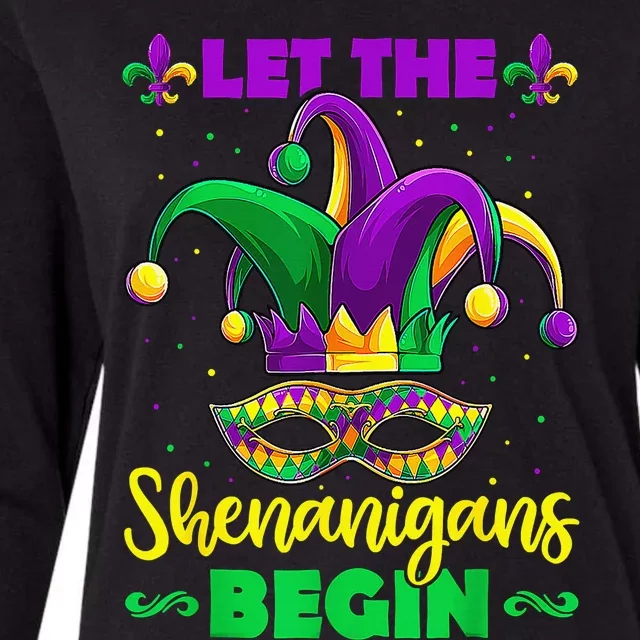 Let The Shenanigans Begin Mardi Gras Womens Cotton Relaxed Long Sleeve T-Shirt