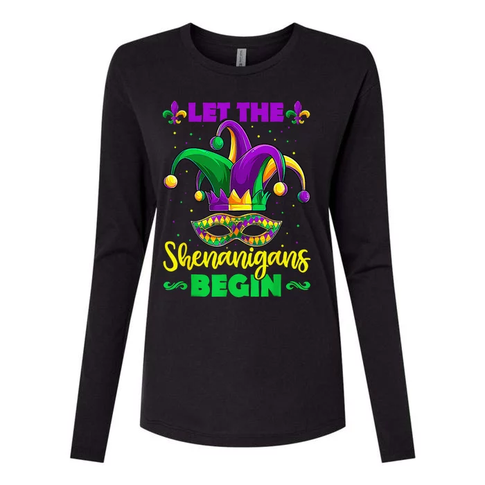 Let The Shenanigans Begin Mardi Gras Womens Cotton Relaxed Long Sleeve T-Shirt