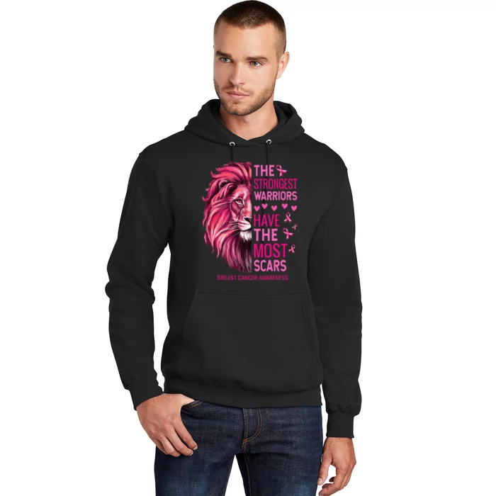 Lion The Strongest Warriors Breast Cancer Awareness Hoodie