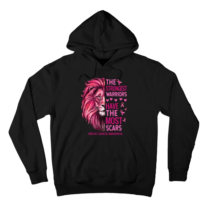 Lion The Strongest Warriors Breast Cancer Awareness Hoodie