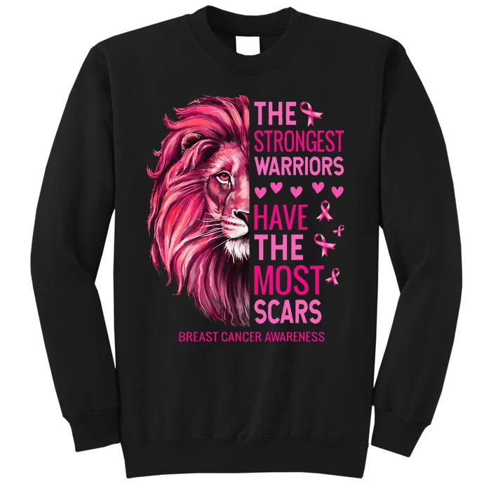 Lion The Strongest Warriors Breast Cancer Awareness Sweatshirt