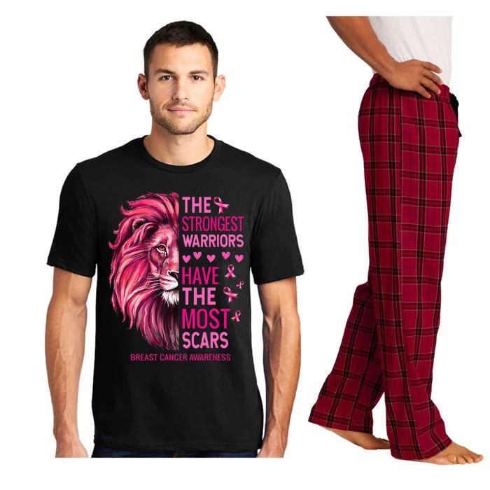 Lion The Strongest Warriors Breast Cancer Awareness Pajama Set