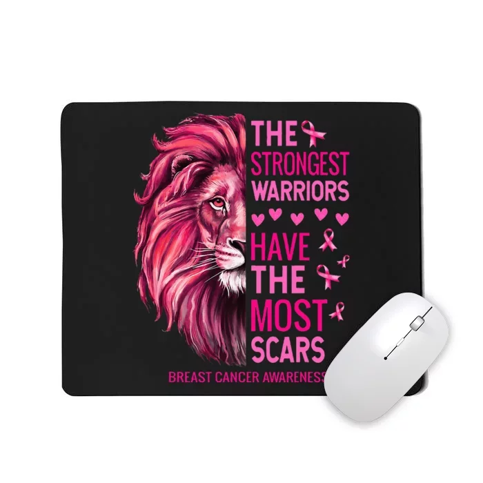 Lion The Strongest Warriors Breast Cancer Awareness Mousepad