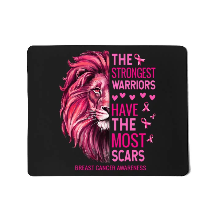 Lion The Strongest Warriors Breast Cancer Awareness Mousepad