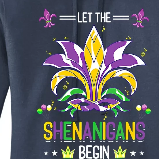 Let The Shenanigans Begin Masquerade Costume Gift Mardi Gras Meaningful Gift Women's Pullover Hoodie