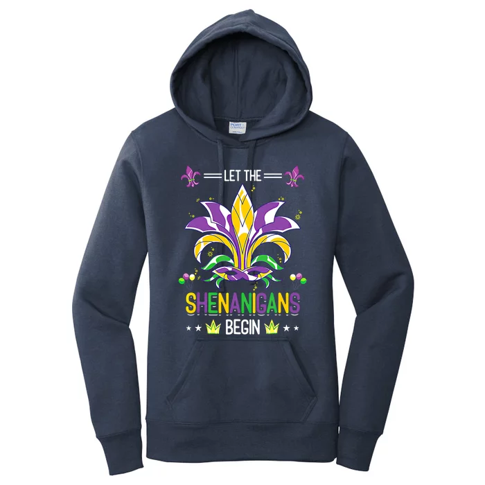 Let The Shenanigans Begin Masquerade Costume Gift Mardi Gras Meaningful Gift Women's Pullover Hoodie