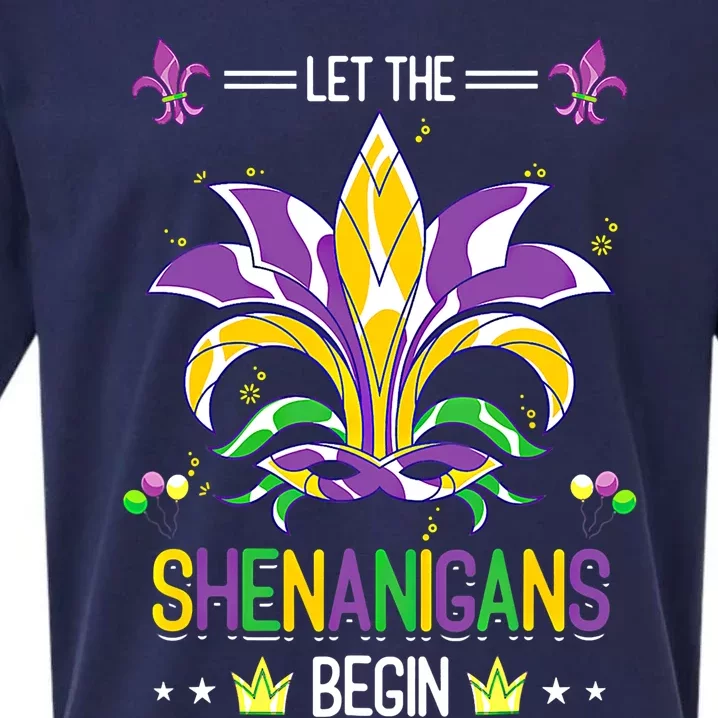 Let The Shenanigans Begin Masquerade Costume Gift Mardi Gras Meaningful Gift Sueded Cloud Jersey T-Shirt