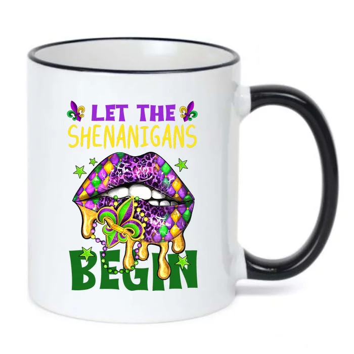 Let The Shenanigans Begin Mardi Gras Lips Black Color Changing Mug