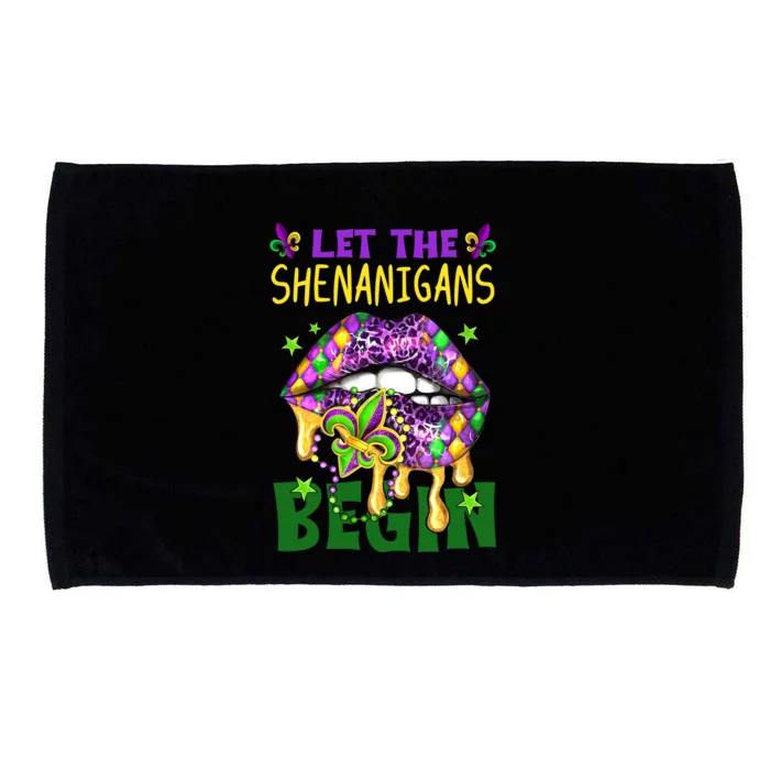 Let The Shenanigans Begin Mardi Gras Lips Microfiber Hand Towel