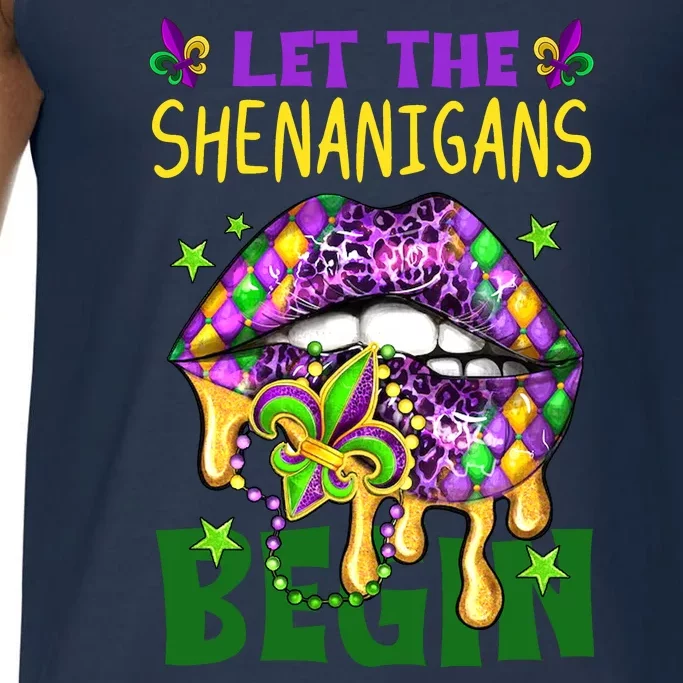 Let The Shenanigans Begin Mardi Gras Lips Comfort Colors® Tank Top