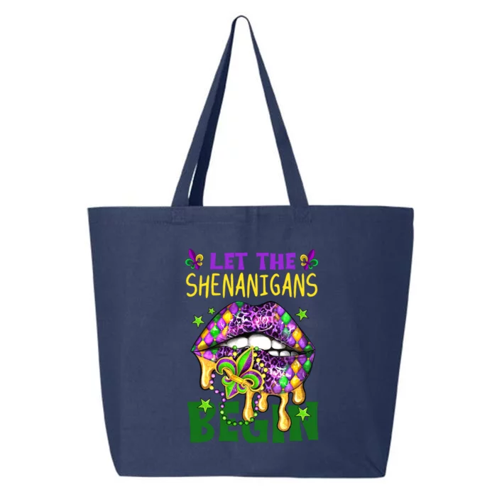 Let The Shenanigans Begin Mardi Gras Lips 25L Jumbo Tote