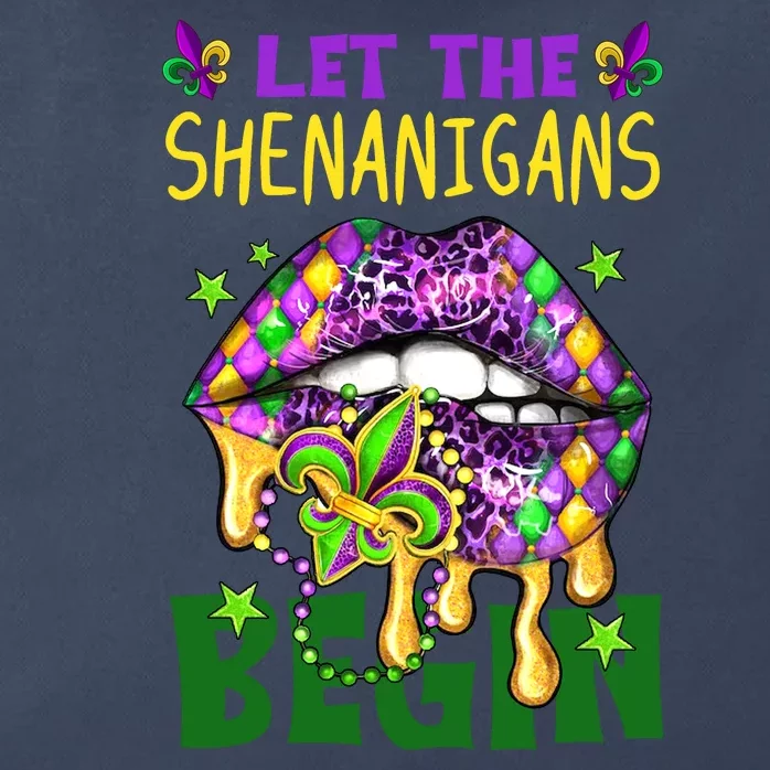 Let The Shenanigans Begin Mardi Gras Lips Zip Tote Bag