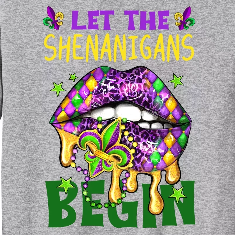 Let The Shenanigans Begin Mardi Gras Lips Sweatshirt