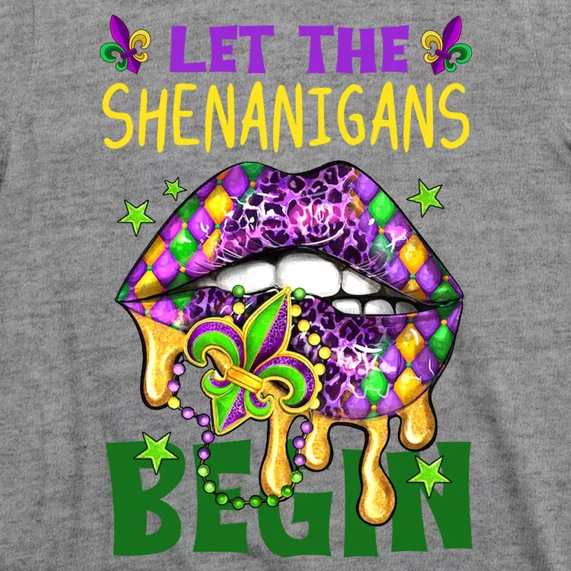 Let The Shenanigans Begin Mardi Gras Lips T-Shirt