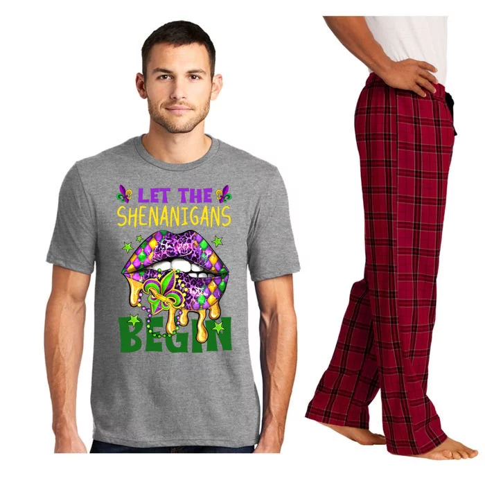 Let The Shenanigans Begin Mardi Gras Lips Pajama Set