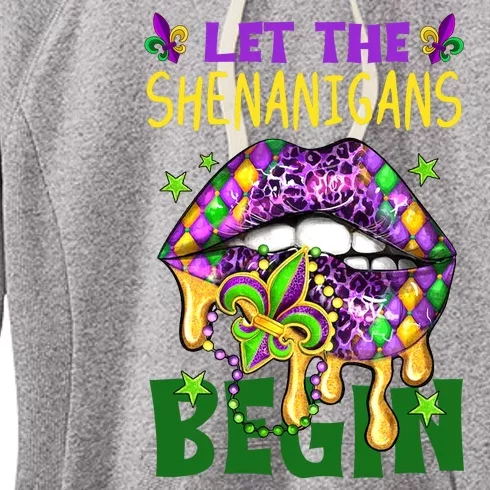 Let The Shenanigans Begin Mardi Gras Lips Women's Fleece Hoodie