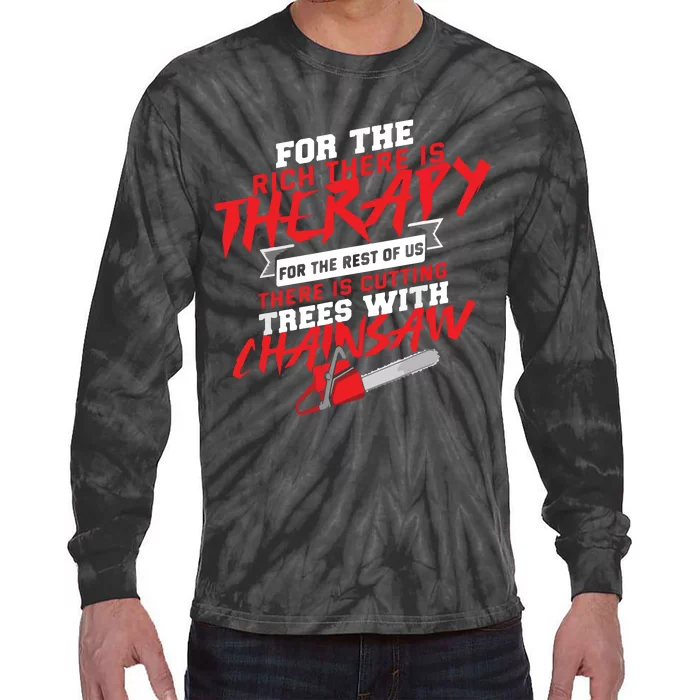 Lumberjack Tool Trunk Chainsaw Dangerous Tie-Dye Long Sleeve Shirt