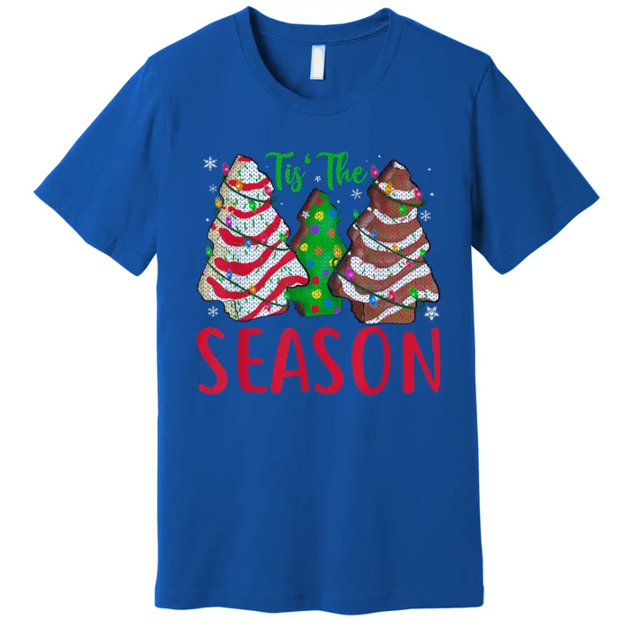 Little Tis' The Season Christmas Tree Cakes Debbie Becky Gift Premium T-Shirt