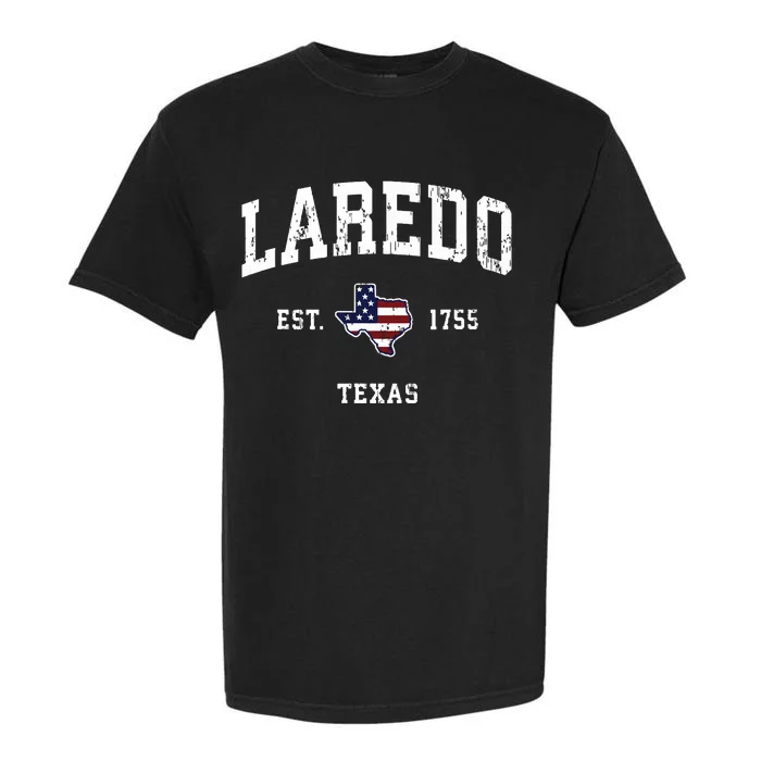 Laredo Texas Tx Vintage American Flag Sports Design Garment-Dyed Heavyweight T-Shirt