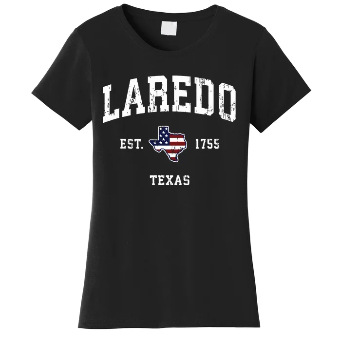 Laredo Texas Tx Vintage American Flag Sports Design Women's T-Shirt