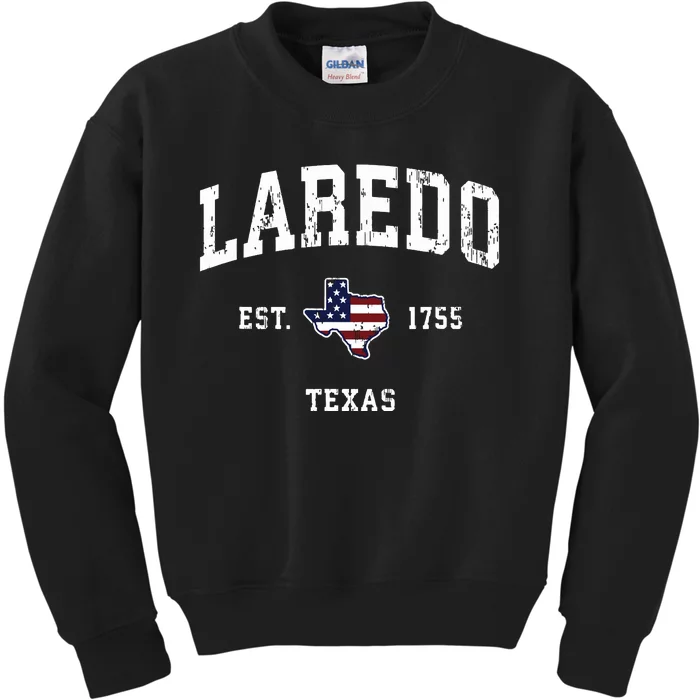 Laredo Texas Tx Vintage American Flag Sports Design Kids Sweatshirt